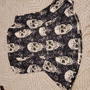 Sexy Goth Halloween Strapless Corset skulls